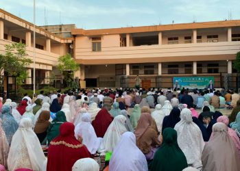 Ratusan Warga Penuhi Halaman Yayasan Baitussalam Untuk Mendirikan Shalat Idul Fitri