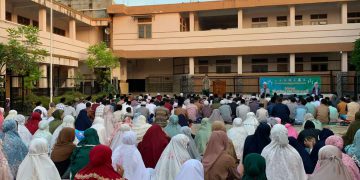 Ratusan Warga Penuhi Halaman Yayasan Baitussalam Untuk Mendirikan Shalat Idul Fitri