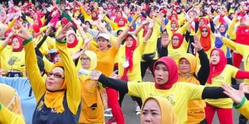 Senam ‘Gurak’ Semarak di Lapang Taman Karangtengah, Ini Kata Bupati