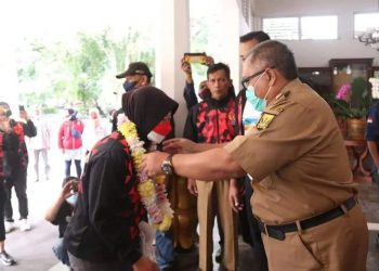 Atlet Arung Jeram Sukabumi Juara Umum di Bosnia, Disambut Bupati di Pendopo