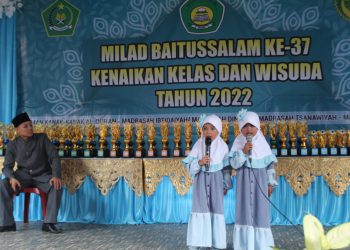 Siswa TKQ/PaudQu/MI/MD Baitussalam Menyampaikan Bacaan Pelajaran Di Rangkaian Acara Milad Baitussalam Ke-37