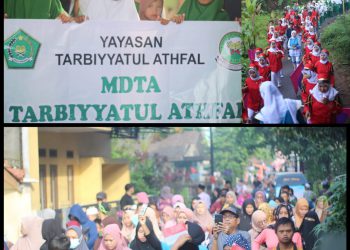 Warga Bojong Kopi Antusias Pawai Ta’aruf Yayasan Tarbiyatul Athfal