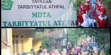 Warga Bojong Kopi Antusias Pawai Ta’aruf Yayasan Tarbiyatul Athfal