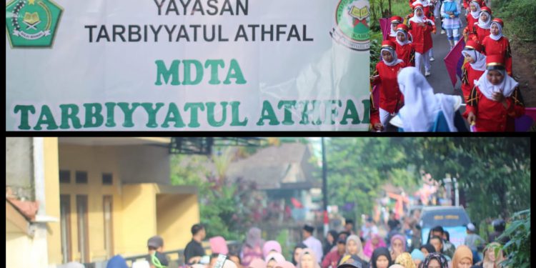 Warga Bojong Kopi Antusias Pawai Ta’aruf Yayasan Tarbiyatul Athfal