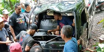 Pickup Alami Kecelakaan di Jalan Raya Cidolog-Tegalbuleud