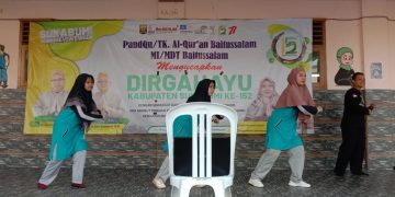 Siswa-Siswi PaudQu dan MI Baitussalam Semangat Ikuti Senam Pagi