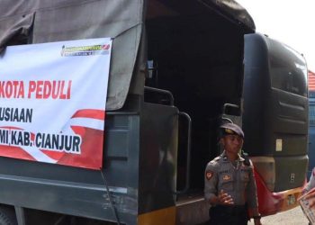 Polres Sukabumi Kota Terjunkan Personel dan Bantuan Kemanusiaan ke Cianjur