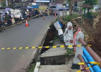 Begini Kondisi Jembatan Pamuruyan Cibadak Sukabumi Pasca Ambruk