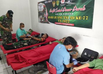 Baksos Kodim 0607, Gelar Donor Darah Sambut Hari Juang Kartika ke 77