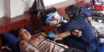 Kapolres Sukabumi Baru Ikut Sumbangkan Darahnya di HUT Satpam ke 42