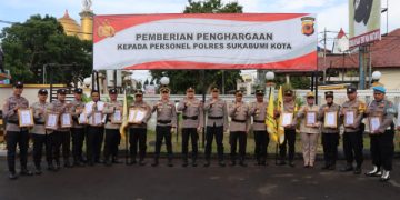 11 Personel Terima Piagam Penghargaan dari Kapolres Sukabumi Kota