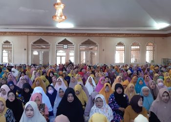 Jamaah Pengajian Ibu Ibu Masjid Besar Qubbatul Islam Sambut Peringatan Isra Mi’raj Nabi Muhammad SAW 1444 H