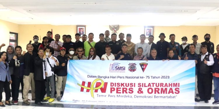 HPN 2023, SMSI Kabupaten Bekasi Gelar Diskusi Pers dengan Ormas di Mako Brimob Cikarang