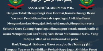 Undangan Isra Mi’raj di Poskab Sapu Jagat Pusat, Ini Rangkaiannya