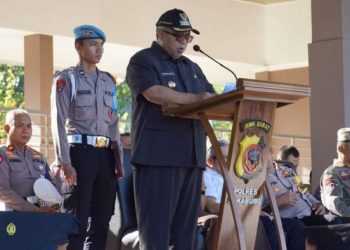 Bupati Marwan Pimpin Apel Gelar Pasukan Pengamanan Lebaran Iddul Fitri 1444 H