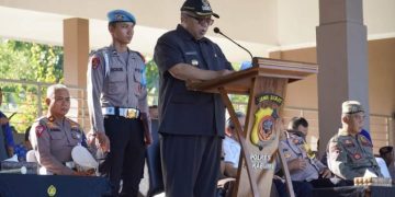 Bupati Marwan Pimpin Apel Gelar Pasukan Pengamanan Lebaran Iddul Fitri 1444 H