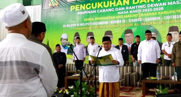 Bupati Hadiri Pelantikan DMI se-Wilayah 3 di Gedung Pusbangdai Cikembar