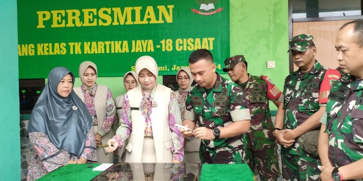 Dandim 0607 Kota Sukabumi Resmikan TK Kartika Jaya-18 Koramil Cisaat