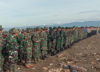 Aksi Lanjutan Kodim 0622 Sukabumi di Pantai Loji Simpenan