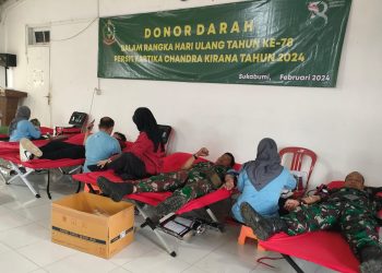 HUT KCK Persit ke 78 Kodim 0607 Dimeriahkan dengan Bakti Sosial Donor Darah
