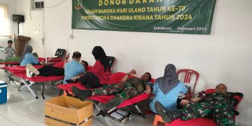 HUT KCK Persit ke 78 Kodim 0607 Dimeriahkan dengan Bakti Sosial Donor Darah