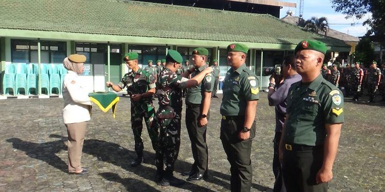 Halalbihalal dan Upacara Kenaikan Pangkat di Kodim 0607 Kota Sukabumi