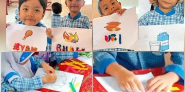 Siswa PaudQu Baitussalam Belajar Menganyam Kertas Origami dan Mewarnai