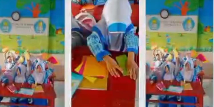 Siswa PaudQu Baitussalam Buat kreasi Wortel dari Kertas Origami