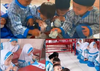 Asah Motorik Anak, Siswa PaudQu Baitussalam dengan Mengenal Gelembung