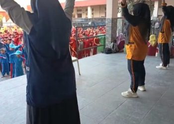 Ratusan Siswa MI Baitussalam Ikuti Senam Sehat Rutin