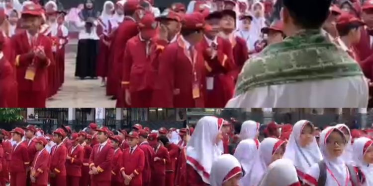 Penuh Khidmat Gelaran Upacara Bendera di MI Baitussalam
