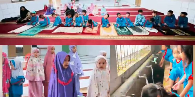Siswa PAUDQu Baitussalam Ikuti Serangkaian Kegiatan Wudhu dan Sholat