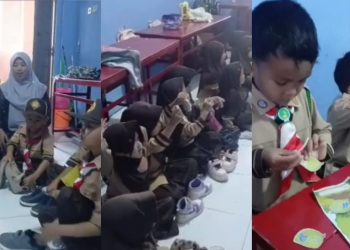 Siswa Baru Kelas 1 MI dan Anak PAUDQu Baitussalam Belajar Mandiri