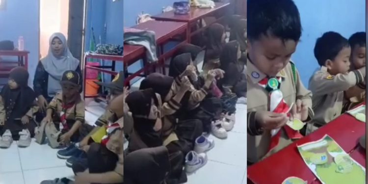 Siswa Baru Kelas 1 MI dan Anak PAUDQu Baitussalam Belajar Mandiri