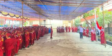 Tingkatkan Disiplin Nasionalisme, Siswa MI dan TKQ Baitussalam Rutin Gelar Upacara