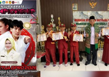 Dua Emas dan Tiga Perak, Siswa MI Baitussalam Cisaat Berprestasi di Cianjur Karate Champion 2026 Se-Jawa Barat