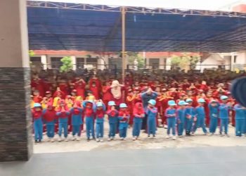 Ratusan Siswa PAUDQU dan MI Baitussalam Gelar Senam Sehat Bersama