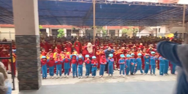 Ratusan Siswa PAUDQU dan MI Baitussalam Gelar Senam Sehat Bersama