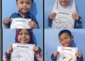 Penuh Ceria, Anak-anak PaudQu Baitussalam Mewarnai Gambar Makanan