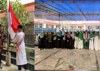 Semangat Nasionalisme Santri, Ratusan Siswa MI dan TKQ Baitussalam Ikuti Upacara HSN dengan Penuh Khidmat
