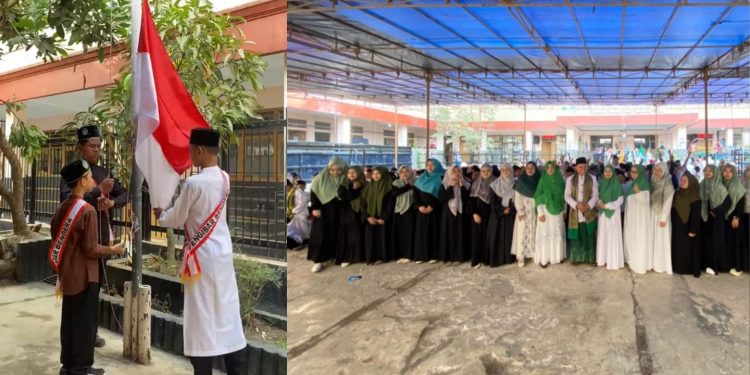 Semangat Nasionalisme Santri, Ratusan Siswa MI dan TKQ Baitussalam Ikuti Upacara HSN dengan Penuh Khidmat